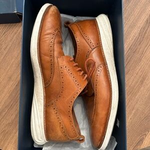 Cole Haan Brown and White Oxford Derbys with Brogue Detailing